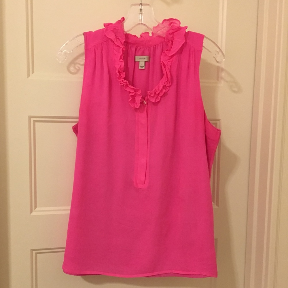 J.crew neon pink blouse